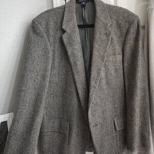 100% wool herringbone coat 42R